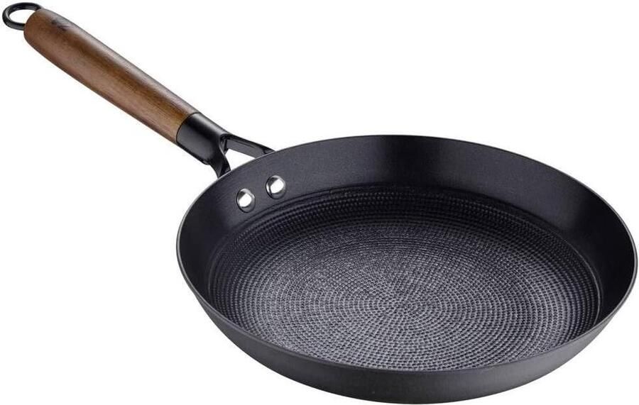 Koekenpan Dagelijks Koken Lichtgewicht Geperst IJzer 24 cm Zwart
