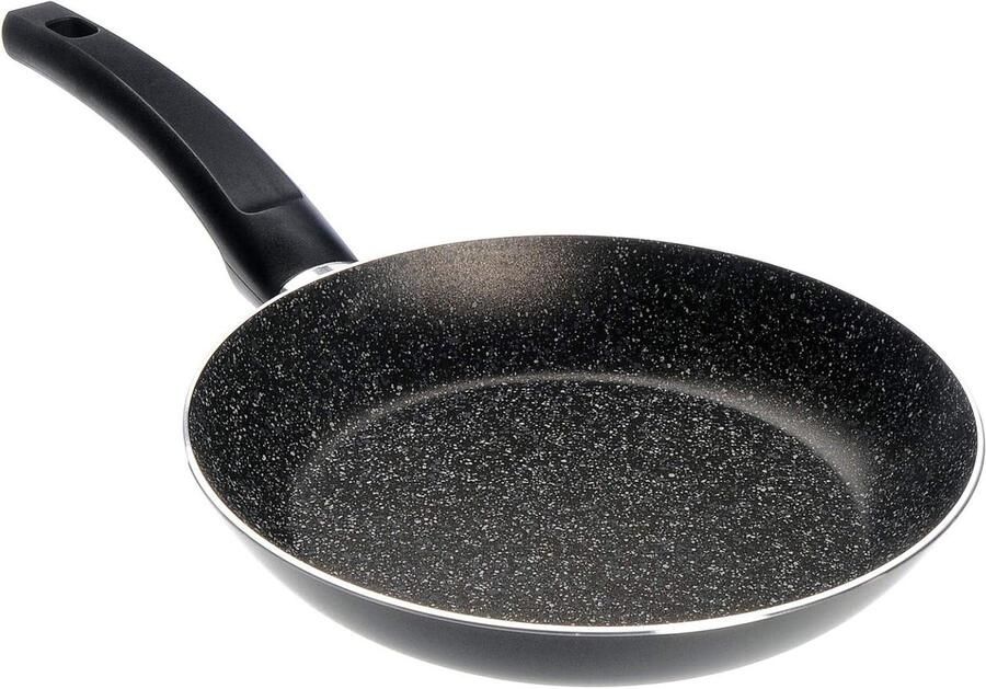 Koekenpan Aluminium Koekenpan met anti-aanbaklaag Gezond Koken Hardoise-steen effect coating 20 cm Zwart