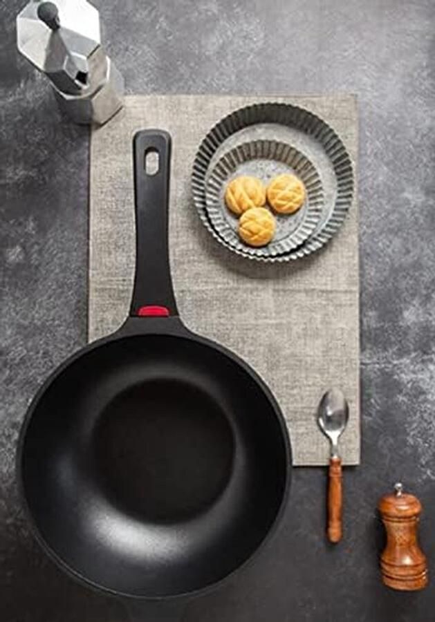 Koekenpan Dagelijks Koken Warmte Regulatie 24 cm Zwart