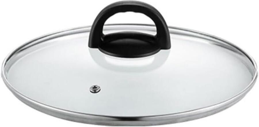 Koekenpan Deksel Glazen Pan Deksel Koken en Bakken Hittebestendige Knop 38 cm Diameter Zilver