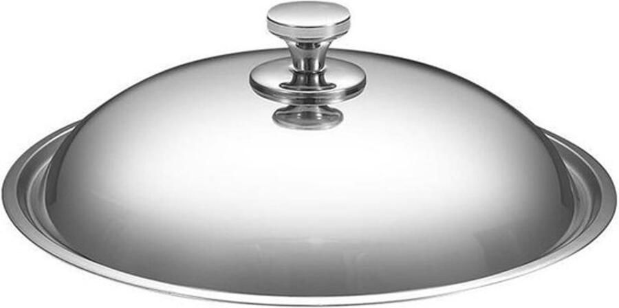 Koekenpan Deksel Wok Cover Gelijkmatig Koken Circuleert Warmte 30cm Diameter Zilver
