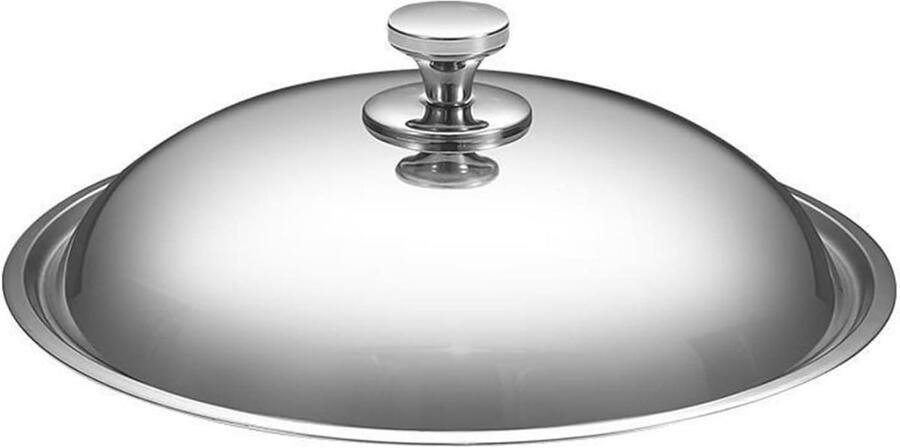 Koekenpan Deksel Wok Cover Gelijkmatig Koken Circuleert Warmte 30cm Diameter Zilver
