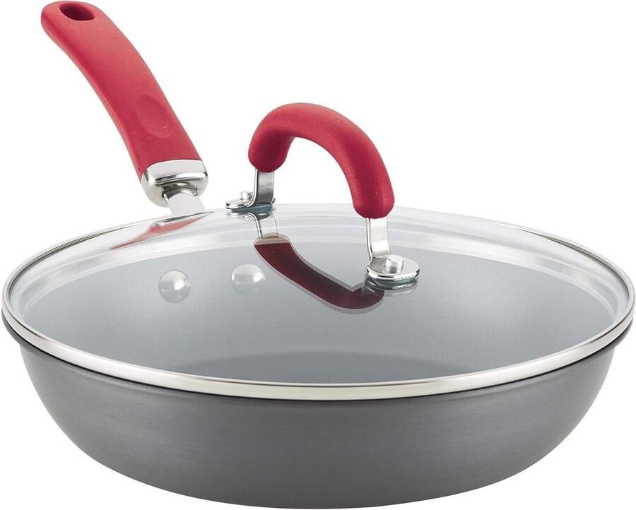 Koekenpan Diep Koekenpan Koken en Bakken Met Deksel 25cm Grijze Handgreep
