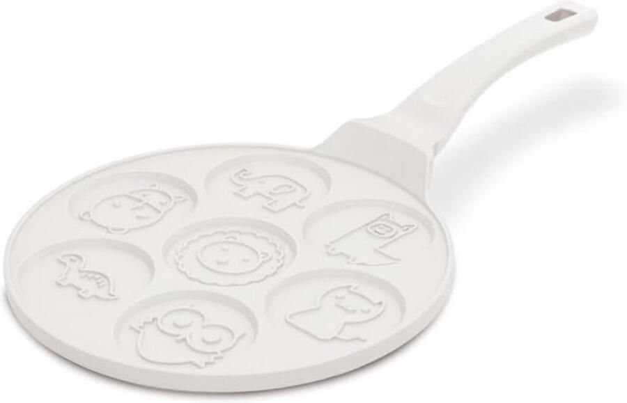 Koekenpan Donuts Bakvorm Zeven Donuts Bakken Titanium Oppervlak 26 cm Crème Mat