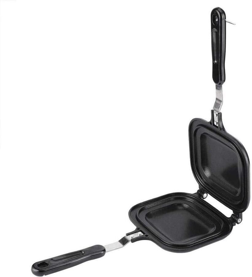 Koekenpan Dubbele Pan Ontbijt Maken Antiaanbaklaag 36.5 cm Zwart