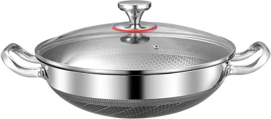 Koekenpan Dubbelzijdige pan Veelzijdig koken Antiaanbaklaag 32 cm Zwart