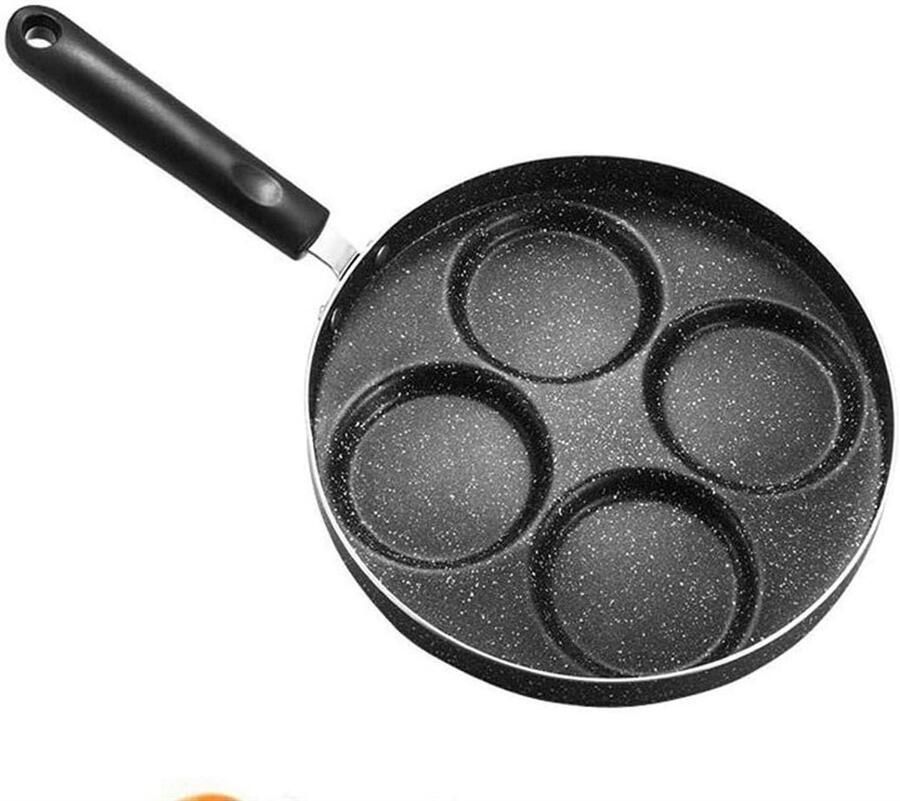 Koekenpan Eierpan Omeletpan Ontbijt Bakken Gelijkmatige Warmte 24cm Zwart