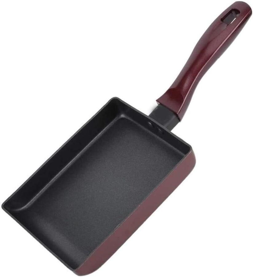 Koekenpan Eierpan Rechthoekig Ontbijt Maken Anti-aanbaklaag 18.5 x 13.5 cm Zwart