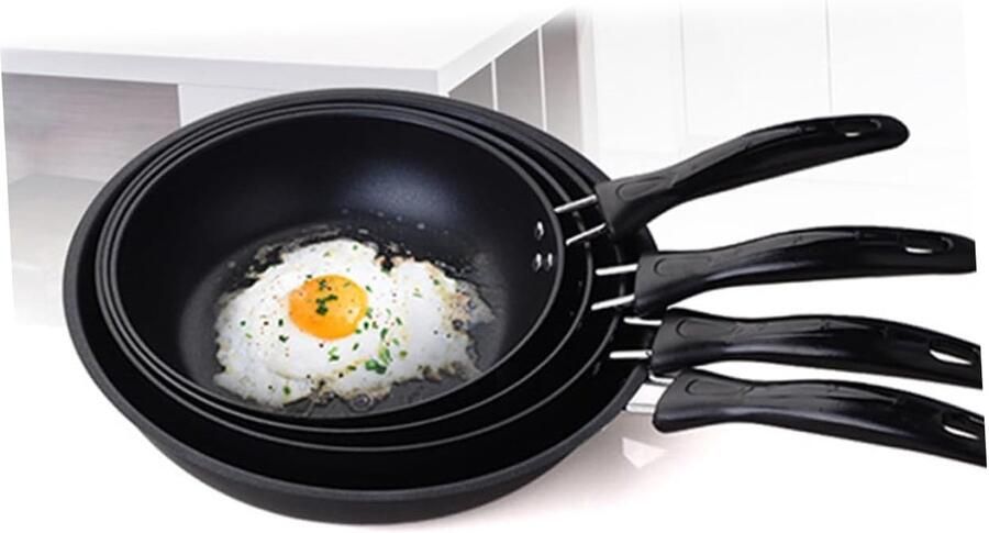 Koekenpan Eierpan steelpan Kleine porties bakken Antiaanbaklaag 16 cm Zwart