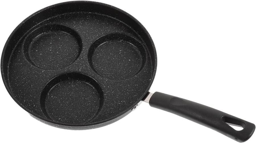 Koekenpan Eierpan Wafelpan Ontbijt Maken Verdeelde Bakplaat 39x22cm Zwart
