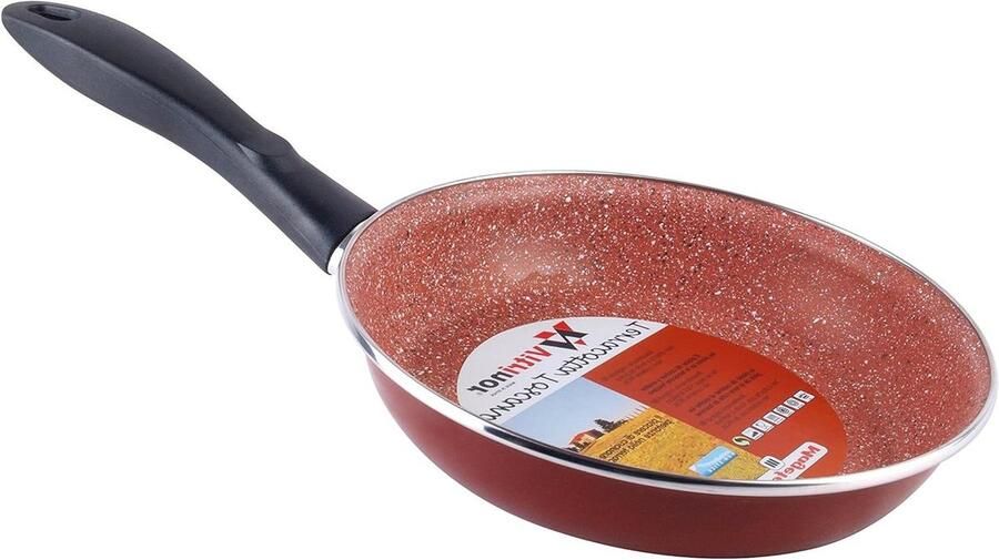 Koekenpan Eten Bereiden Dubbele anti-aanbaklaag 28 cm Bordeauxrood
