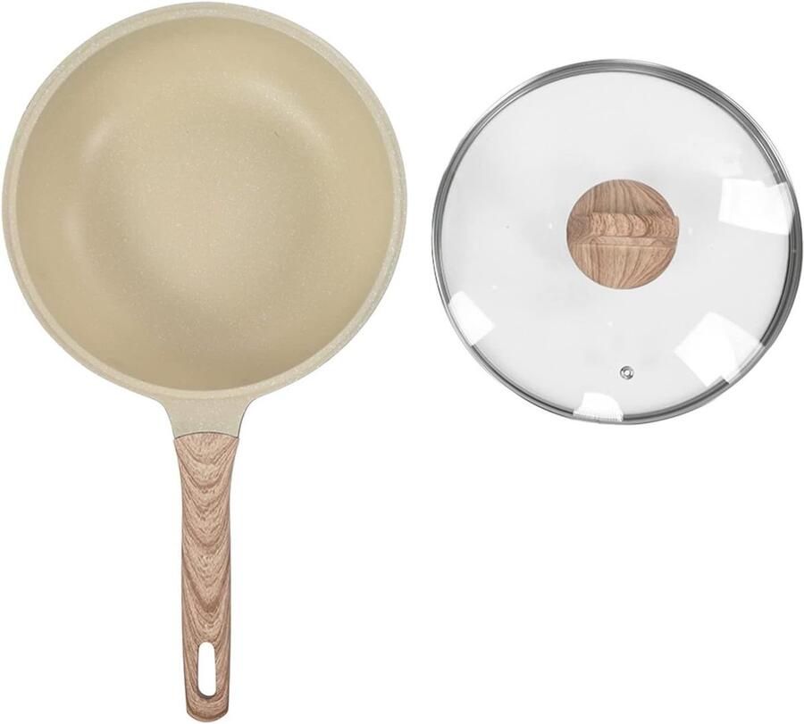 Koekenpan Frituurpan Thuis Koken Snelle Verwarming 28 cm Zwart