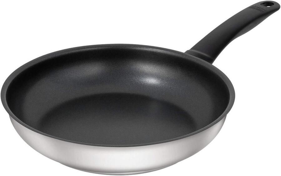 Koekenpan Koopmanspan steelpan Gezond bakken Antiaanbaklaag titanium 24 cm Zilver
