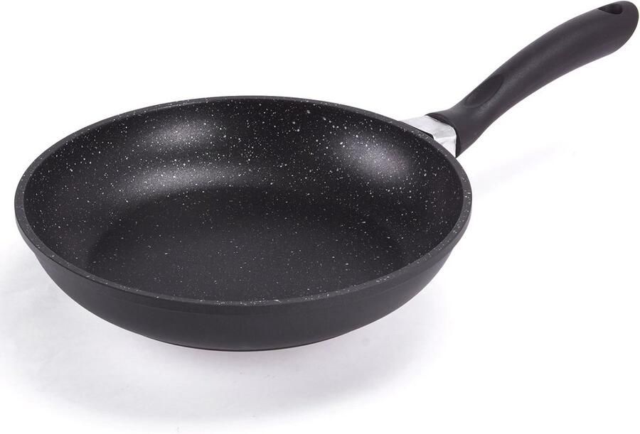 Koekenpan Gegoten pan Gezond bakken Antiaanbaklaag 24 cm Zwart