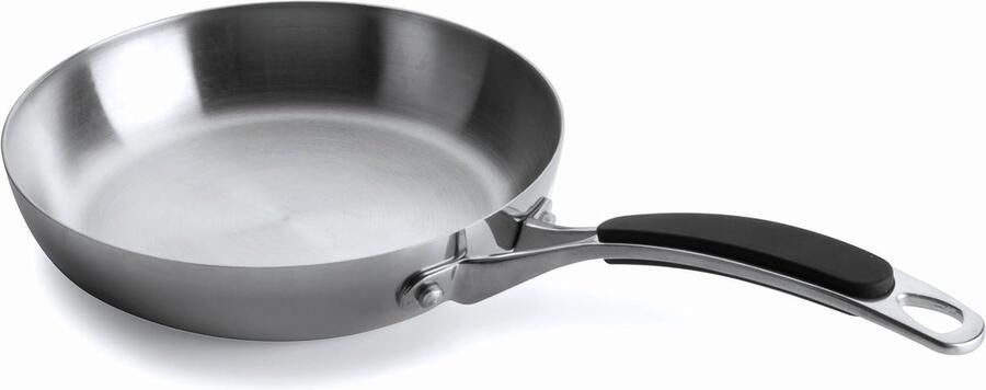Koekenpan Gelijkmatig Bakken Tri-Metal Constructie 28 cm Zilver