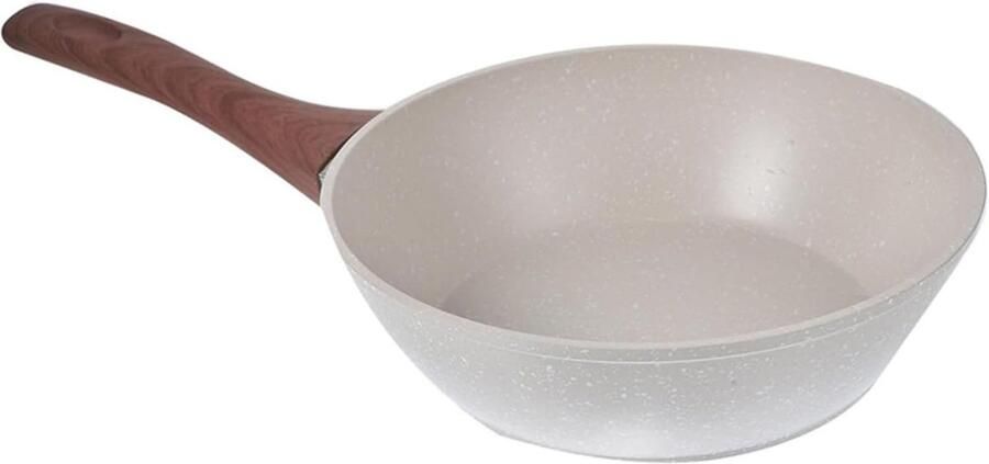 Koekenpan Gezond Koken Keramische Coating 26cm Melkachtig Wit
