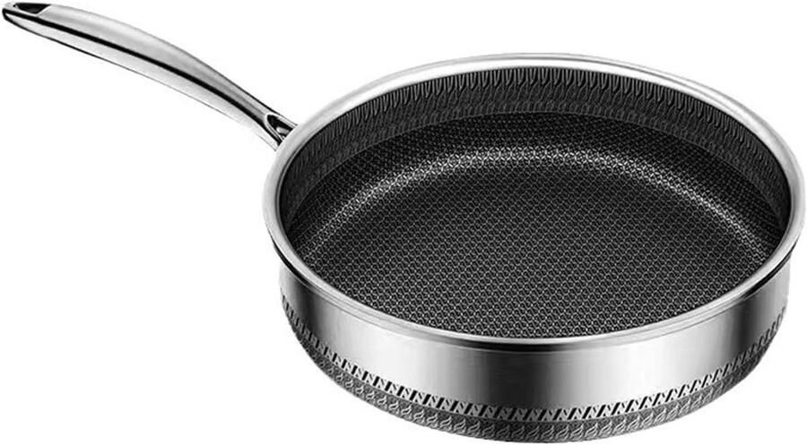 Koekenpan Gezond Koken Roestvrijstaal 32cm Zilver