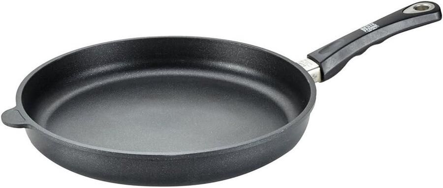 Koekenpan Gietaluminium pan Allround koken Snelle warmteverdeling 32 cm Zwart
