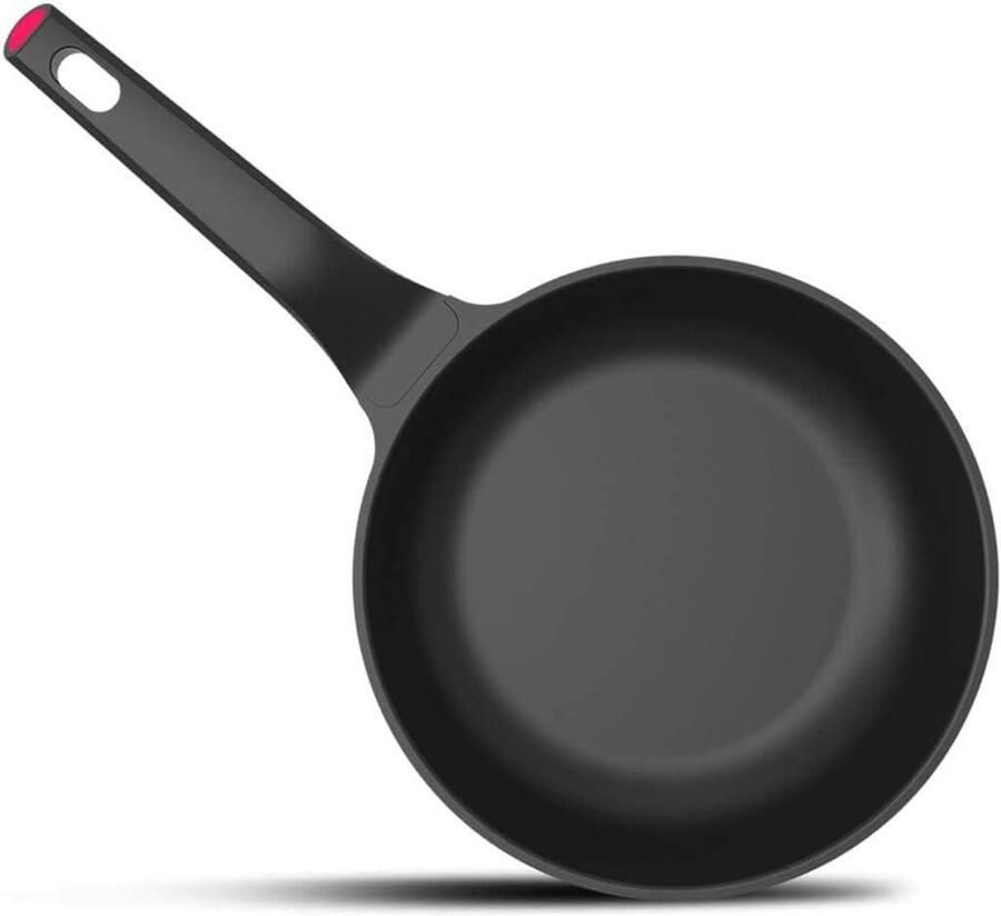 Koekenpan Gietaluminium Pan Dagelijks Koken Energiebesparend Inductiesysteem 18 cm Diameter Zwart