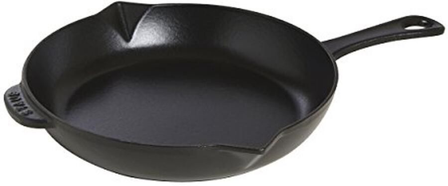 Koekenpan Gietijzer Braadpan Scherp Aanbraden Geschikt voor Oven 26 cm Zwart