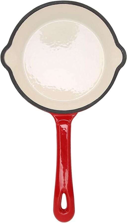 Koekenpan Gietijzer Emaille Bakpan Thuis Koken Dubbele Lagen Anti-aanbak 16 cm Zwart
