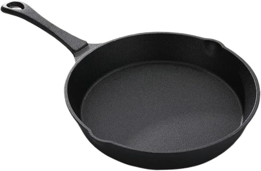 Koekenpan Gietijzer Kleine Pannetje Voedsel Bereiden Ongecoat Duurzaam Materiaal 16 cm Diameter Zwart