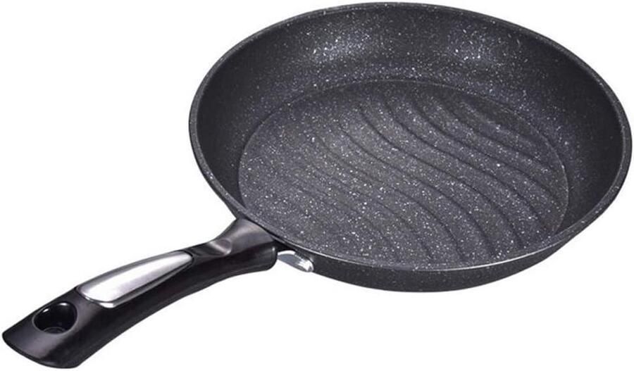 Koekenpan Gietijzer Koekenpan Anti-aanbak Koken op Inductie Ergonomisch Handvat 26 cm Doorsnede Zwart