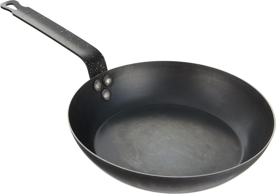 Koekenpan Gietijzer Koekenpan Bakken Frituren Professionele Kwaliteit 24 cm Zwart