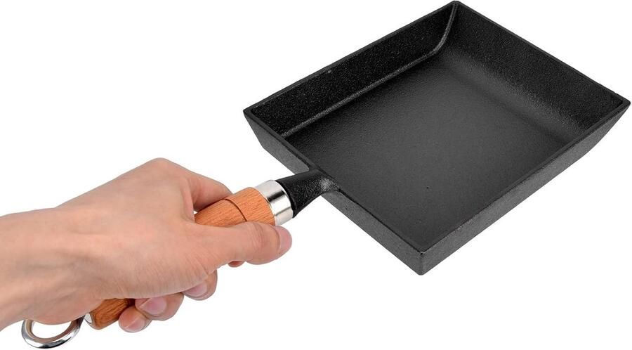 Koekenpan Gietijzer Koekenpan Platte Bodem Pannenkoeken Bakken Gelijkmatige Warmte 155 Cm Zwart