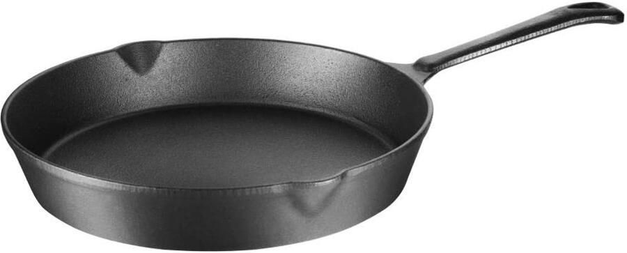 Koekenpan Gietijzer Koekenpan Rond Sauteren Frituren Antikleef Laag 26.7 cm Diameter Zwart