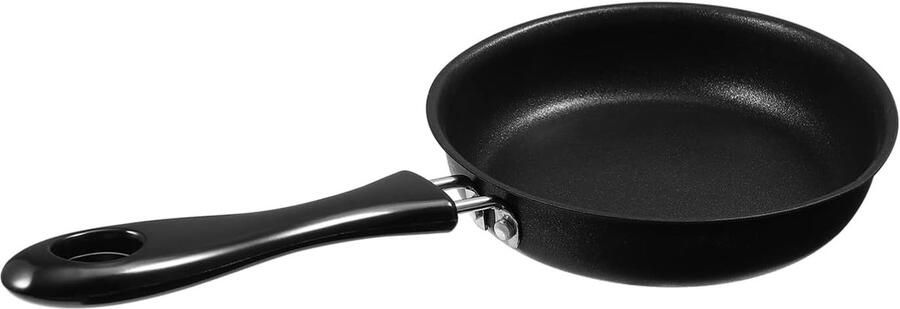Koekenpan Gietijzer Mini pan omelet Ontbijt bereiden Gelijkmatige warmte 25x12x2.8 cm Zwart - Foto 1