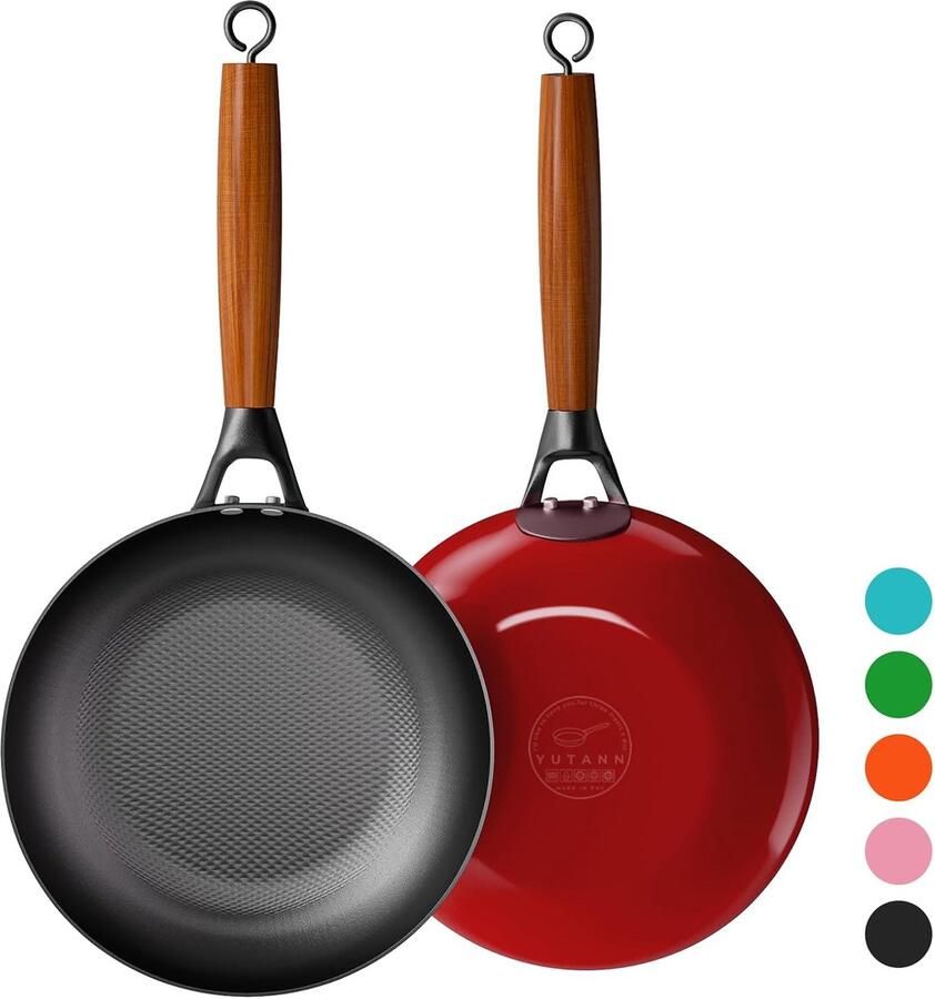 Koekenpan Gietijzer Omeletpan Koekenpan Gezond Koken Ergonomische Honingraat 20 cm Zwart
