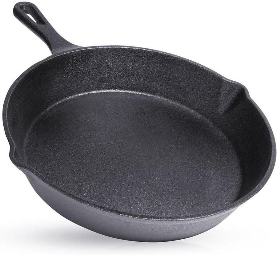 Koekenpan Gietijzer Steelpannen Veelzijdig Koken Ovenbestendig 25cm Diameter