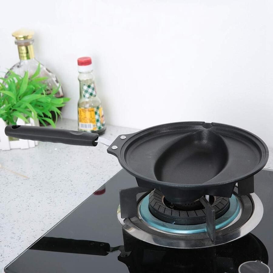 Koekenpan Grill Gerechten Bereiden Antiaanbaklaag 21.8 cm Diameter Zwart