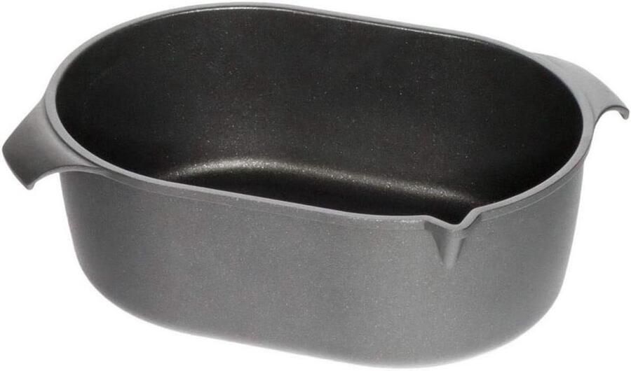 Koekenpan Grillpan Hapjespan Koken op Inductie Handgegoten Aluminium 32 x 22 cm Zwart
