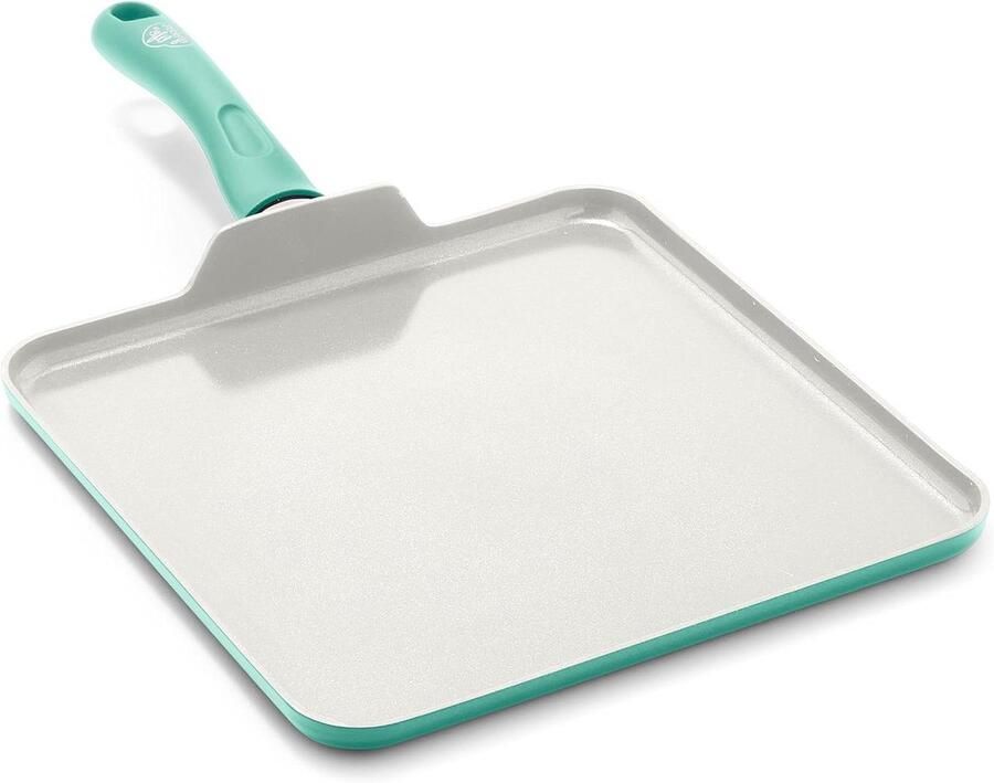 Koekenpan Grillpan Koekenpan Gezond Koken Keramische Antiaanbaklaag 28 cm Turquoise