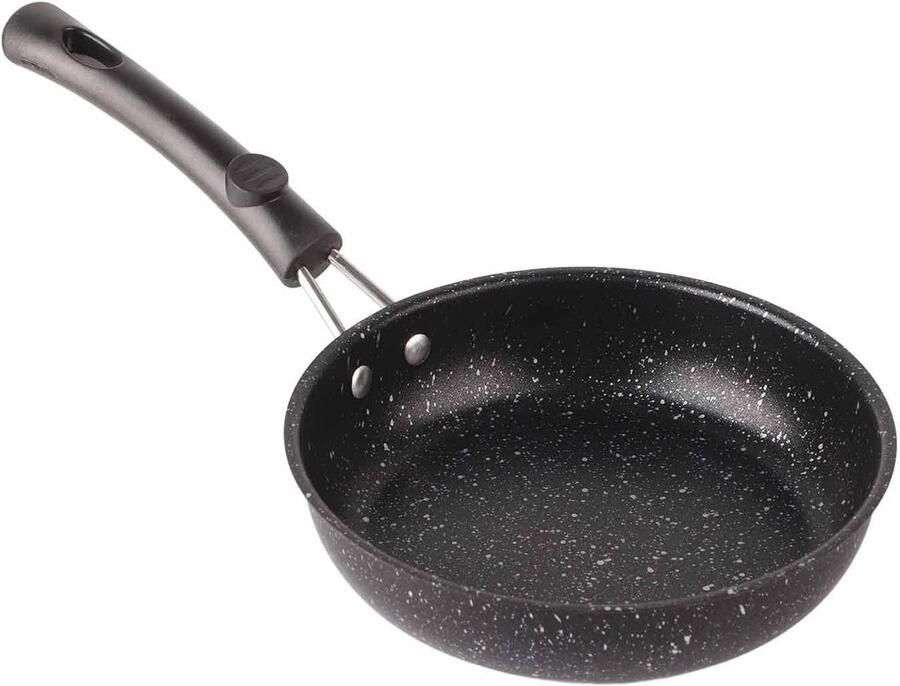 Koekenpan Grillpan Steakpan Olieloos Koken Snelle Warmtegeleiding 18 cm Zwart