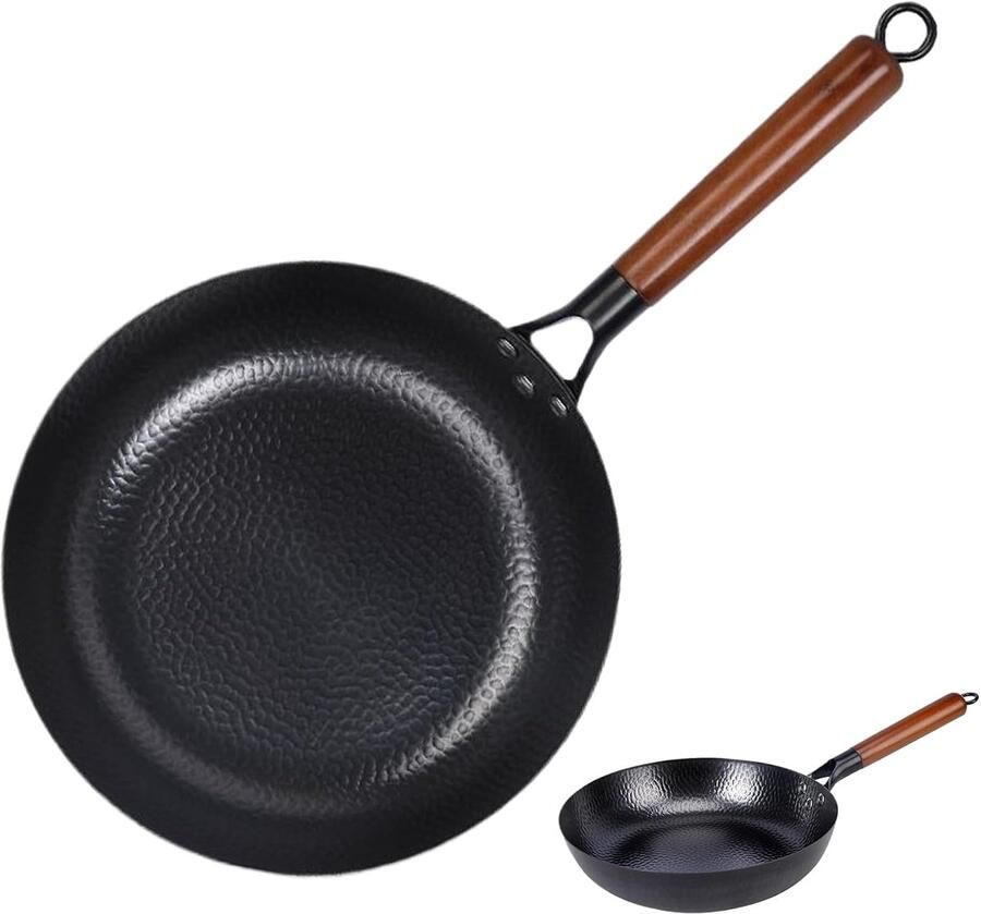 Koekenpan Grillpan Thuis en buiten koken Coatingvrij ontwerp 28 cm Zwart