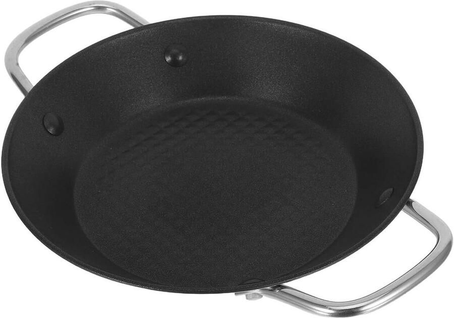 Grillpan met Dubbele Handgreep Koekenpan Omeletpan Gelijkmatig Koken Antiaanbaklaag 28 x 21 x 4 cm Zilver