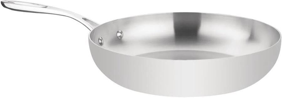 Koekenpan Grote pan Professioneel koken Tri-wall constructie 28 cm Zilver