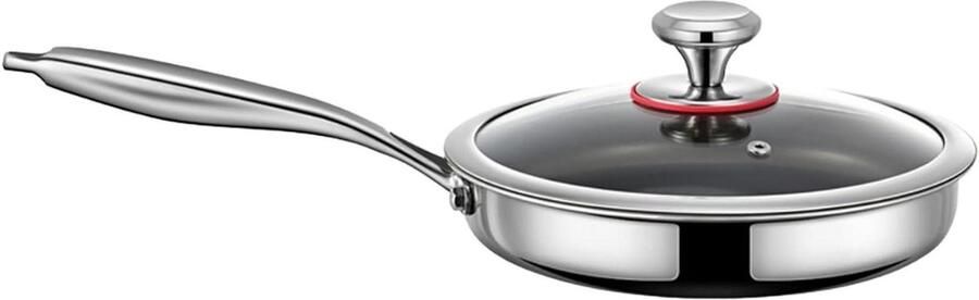 Koekenpan Hapjespan Thuis koken Gelijkmatige verhitting 24CM Zwart