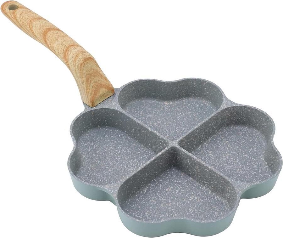 Koekenpan Hartjes Vorm Eierpan 4 Gaten Ontbijt Maken Vier Vormen Tegelijk L 33cm x B 17.5cm
