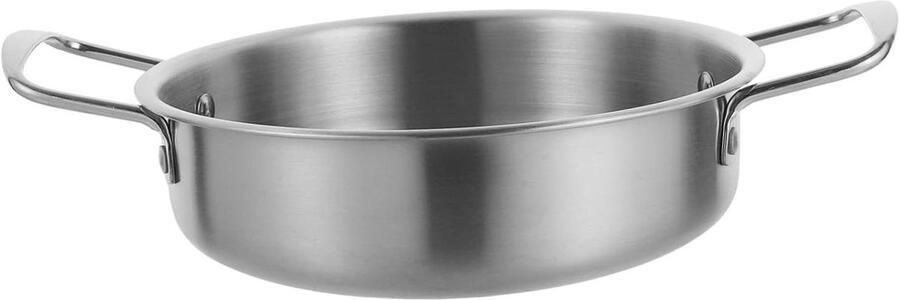 Koekenpan Hete pot Hapjespan Gerechten Bereiden Roestvrij staal 19x6.5 cm Zilver
