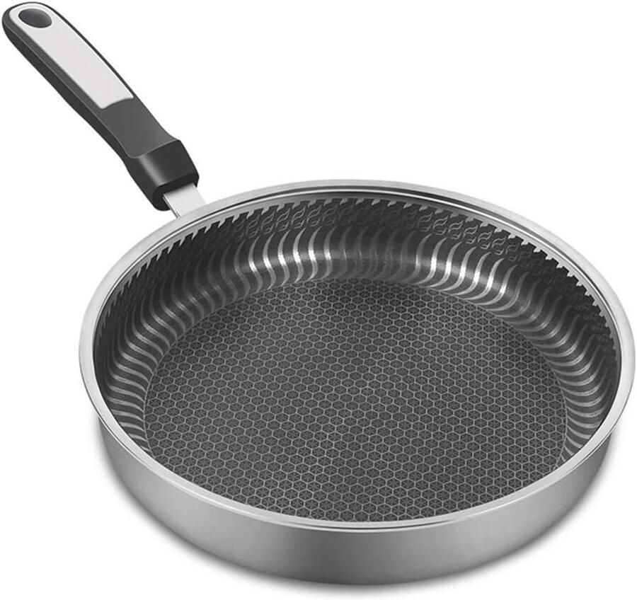 Koekenpan Honingraat Pan Gezond Koken Krasbestendig Ontwerp 40 x 30 cm Zilver
