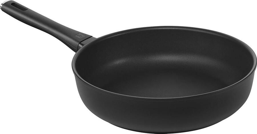Koekenpan Hoog Bratpan Diep Lekker Koken Gelijkmatige Warmteverdeling 24 cm Zwart
