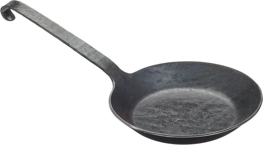 Koekenpan IJzer Koekenpan Plat Handvat Groenten Sauteren Lichtgewicht Pan 18 cm Zwart