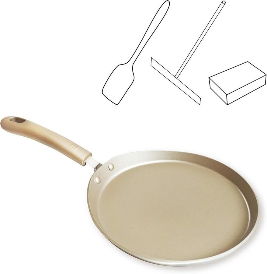 Pannenkoekenpan Crêpe pan Tawa Lekkere pannenkoeken bakken Anti-aanbaklaag 20 cm Zwart