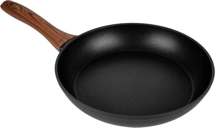Koekenpan Inductie Gietijzeren Pan Dagelijks Bakken Antiaanbaklaag Granietlook 24 cm Grijs