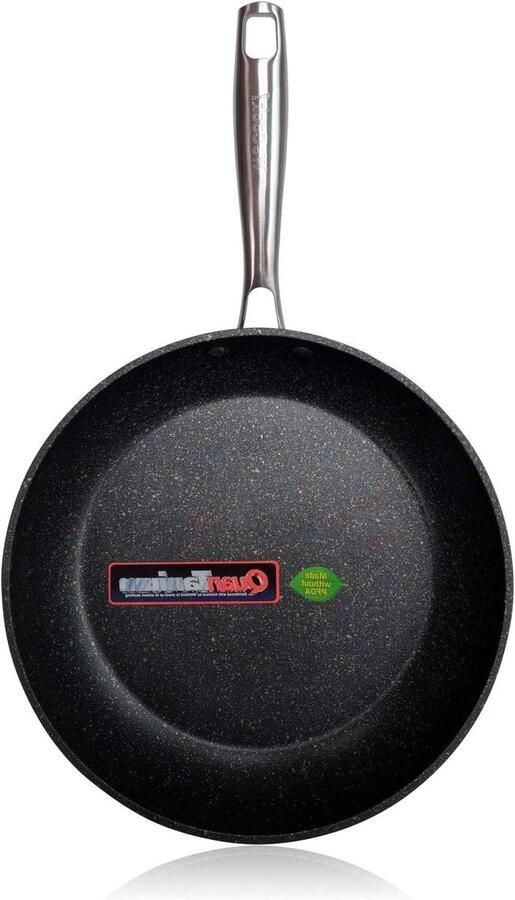 Koekenpan Inductie Koekenpan Aluminium Koken voor Familie Titanium Antiaanbaklaag 22 cm Diameter Wit Grijs