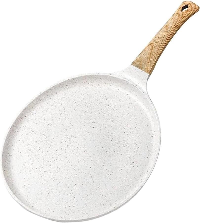 Koperen Steen Braadpan Anti-aanbak Pan Pannenkoeken Bakken Ergonomisch Handvat 24 cm Wit